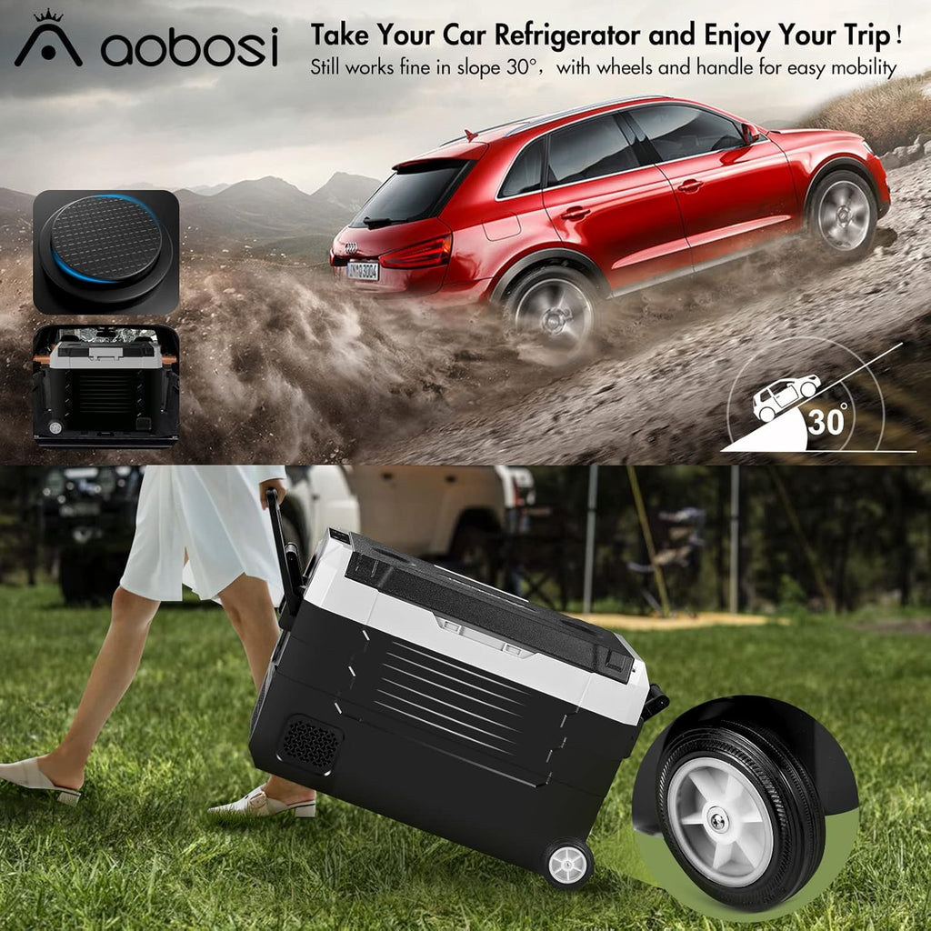 Portable Car Refrigerator 12 Volt 48 Quart Dual Zone Compressor Cooler P802