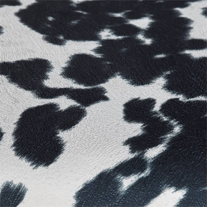 Black Wood Cow Print Bar Stool N86083