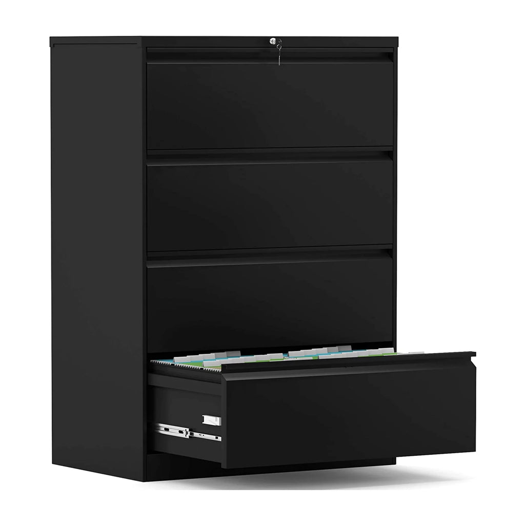 4 Drawer Black File Cabinet with Lock C269140