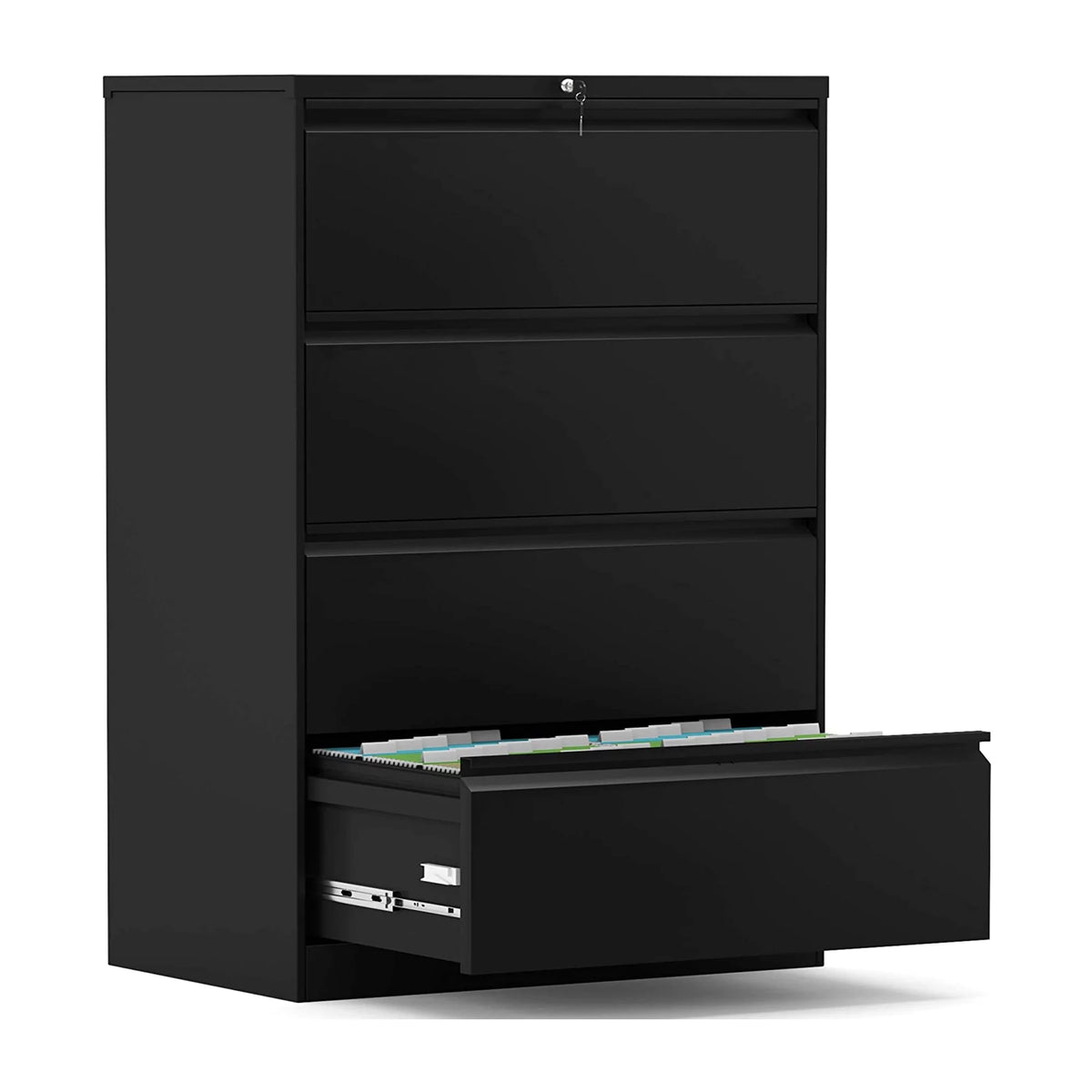 4 Drawer Black File Cabinet with Lock C269140