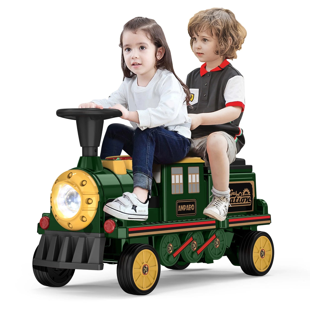12 Volt 2 Seater Kids Ride on Train with Storage Box O9914