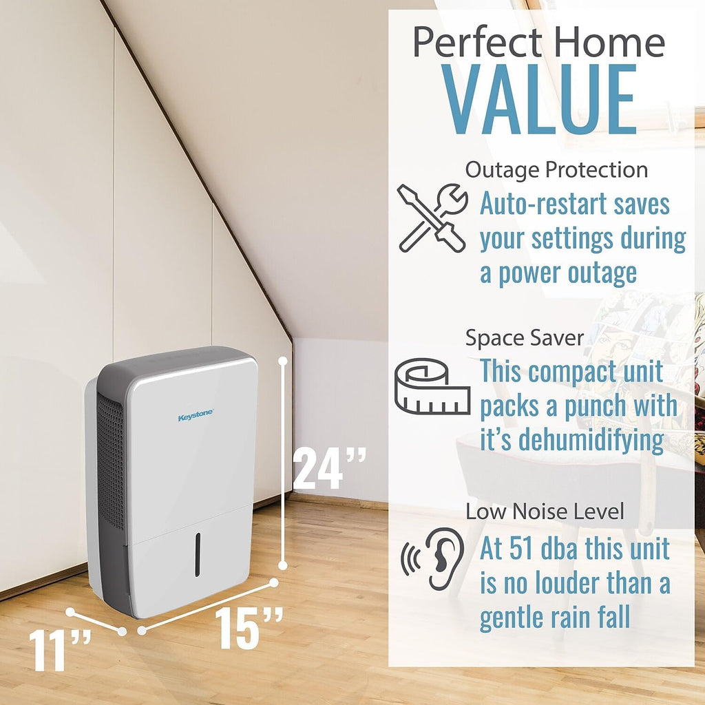 50-Pint Portable Dehumidifier with Auto-Shutoff, Timer, and LED Display H1321