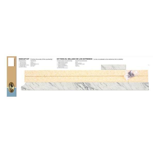 8 ft. White Laminate Countertop Kit with Left Miter and Full Wrap Ogee Edge Q36102