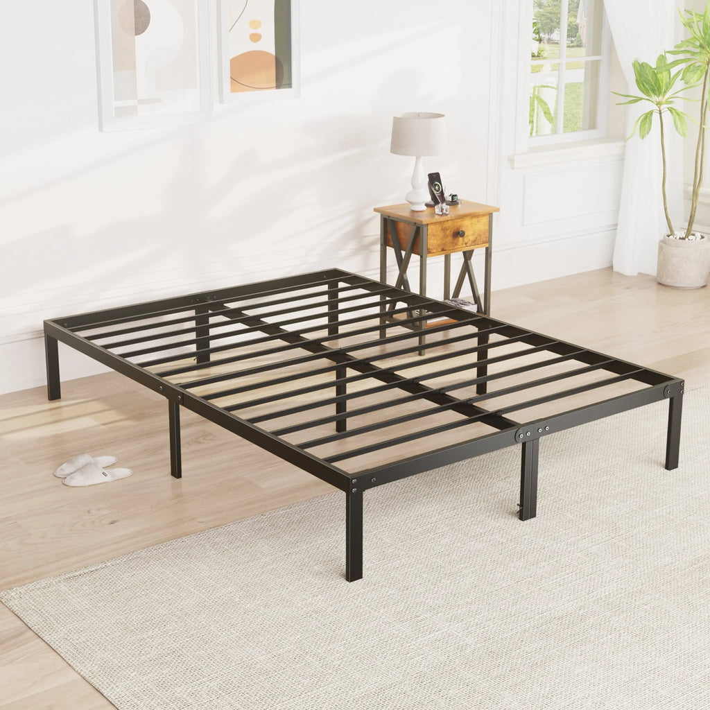 Full Size Heavy Duty Platform Bed Frame with Underbed Storage S3078
