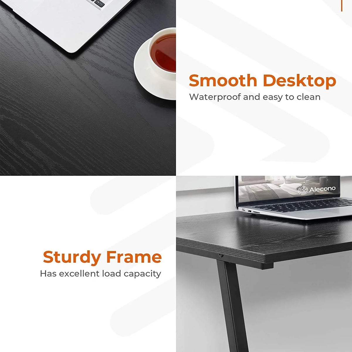 Black Small Computer Desk with Metal Frame L222225
