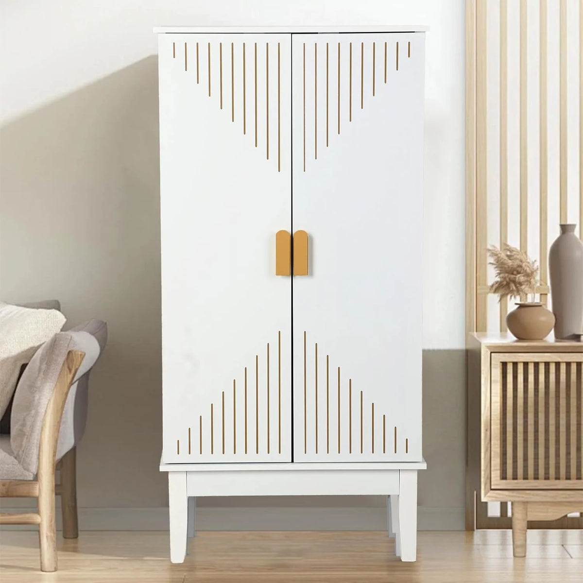 47.2” Kitchen Pantry Cabinet with Adjustable Shelves T7762