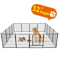 Heavy Duty Metal Dog Exercise Playpen Fence, 16 Panels, 32 inch Height P875049