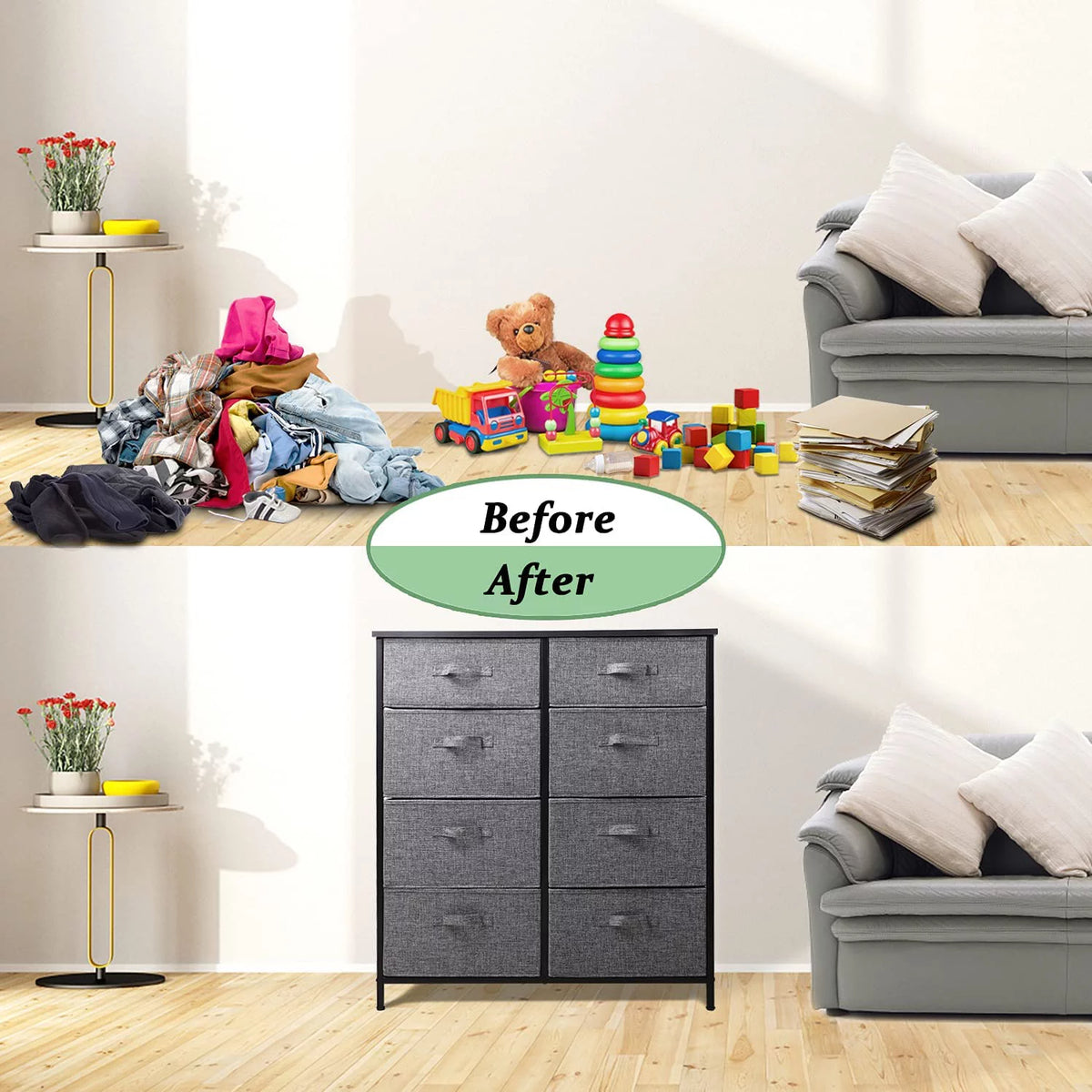 Grey 8 Drawer Dresser B695716