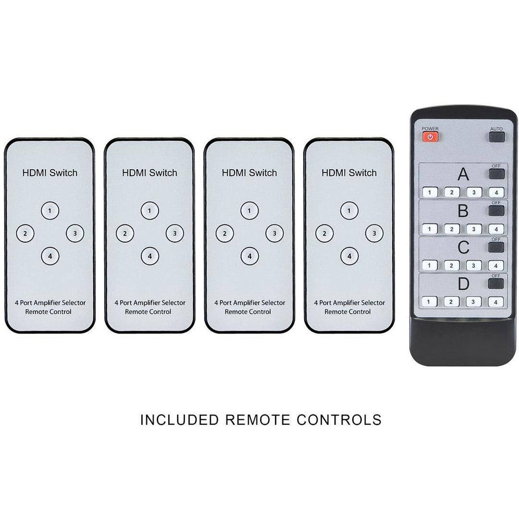 4x4 Matrix HDMI Switch/Splitter Over Cat5e/6 Cable w/Remote T308874