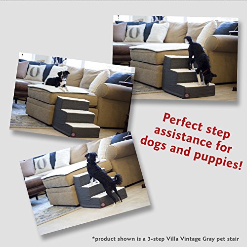 Chocolate Brown Suede Portable Dog Stairs X145