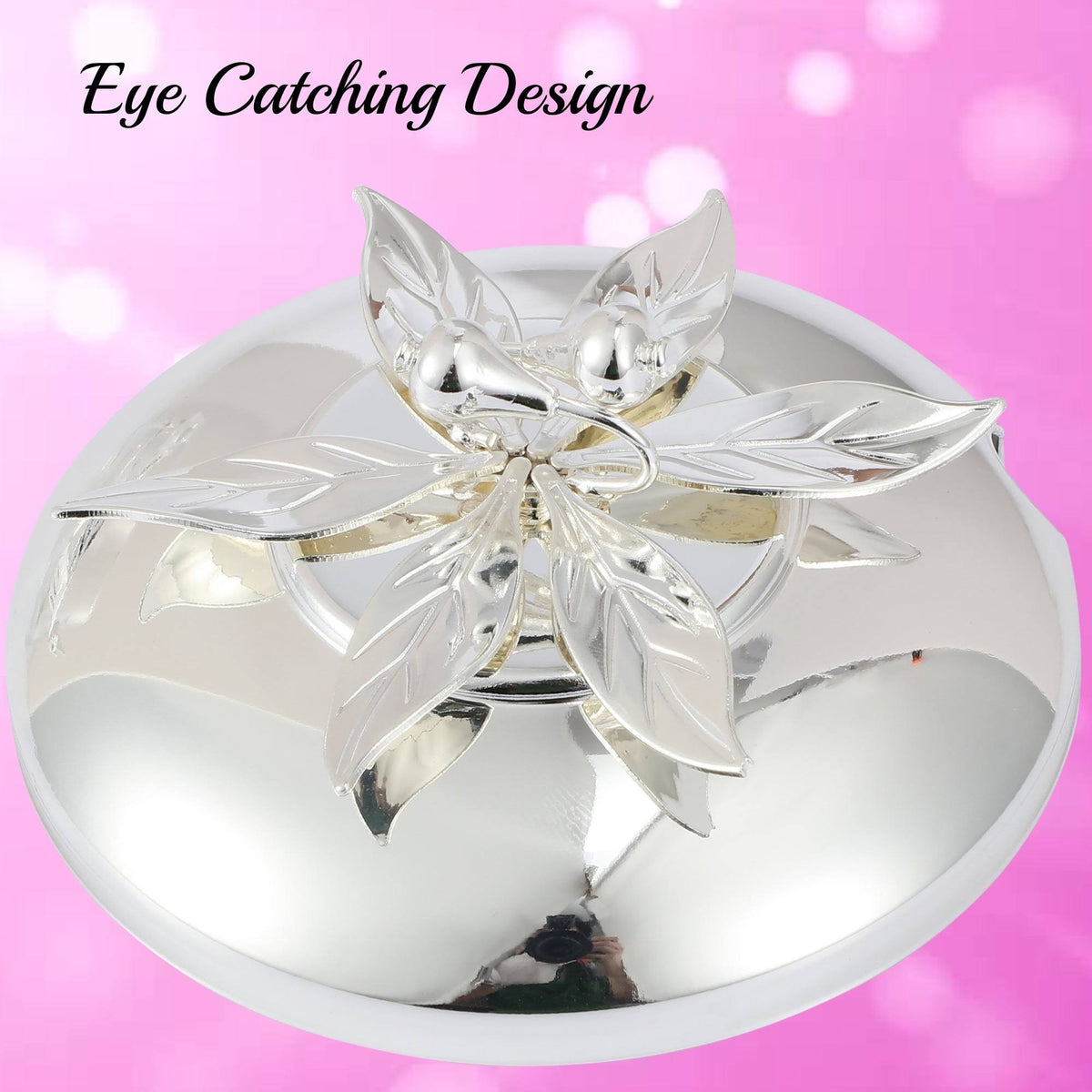 Silver Plated Sugar Bowl Glass Bowl with Spoon H883544