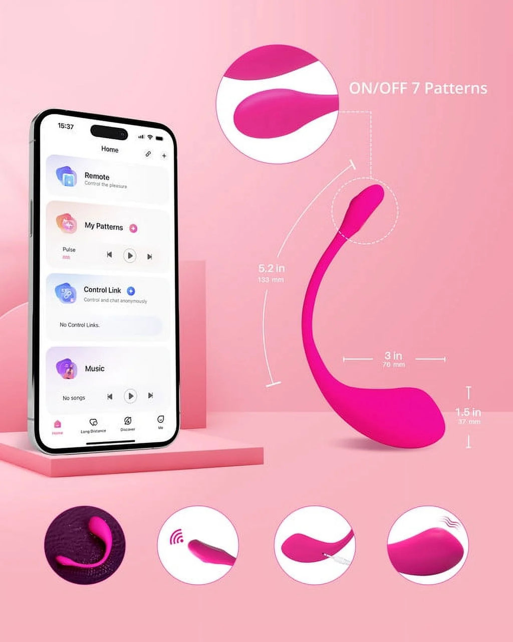 Pink Wireless Bullet Vibrator Y593