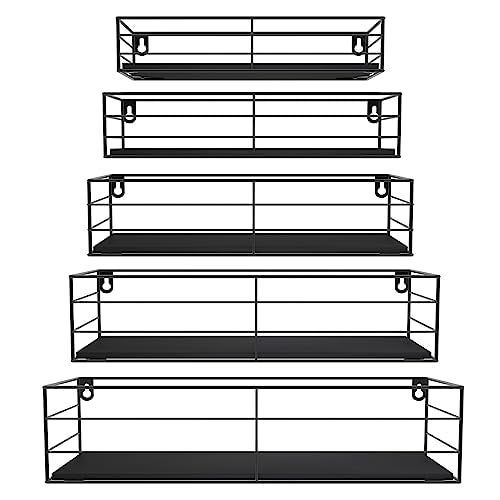 Black Floating Shelves Set of 5 W21088