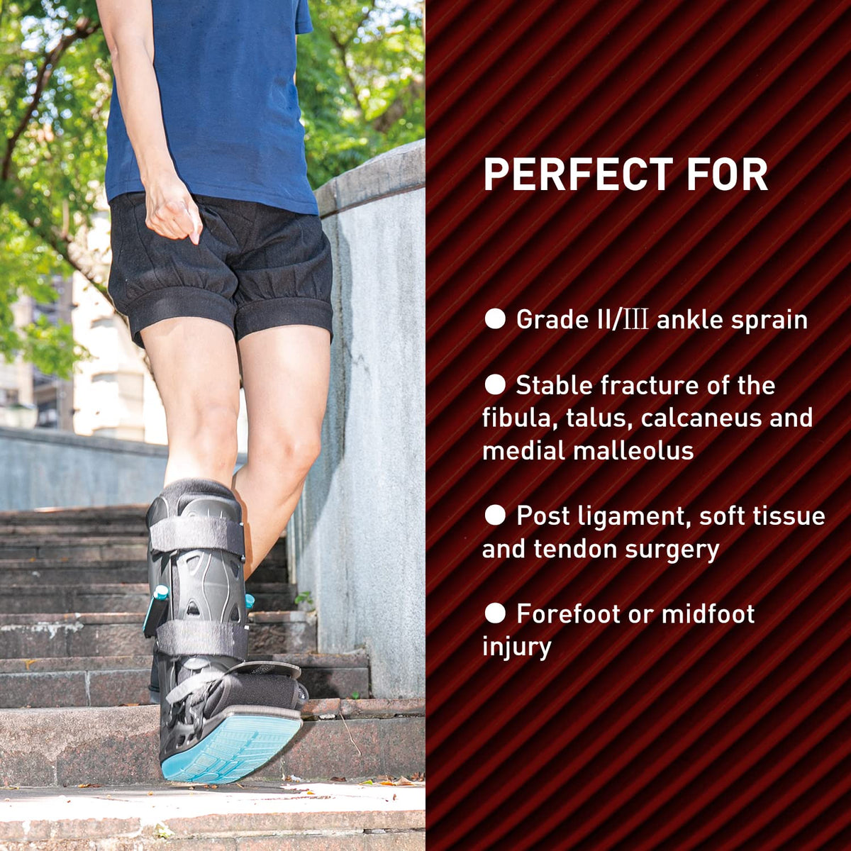 Walker Boot with Dual Pumps, Universal Fit R4606