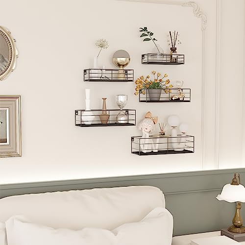 Black Floating Shelves Set of 5 W21088