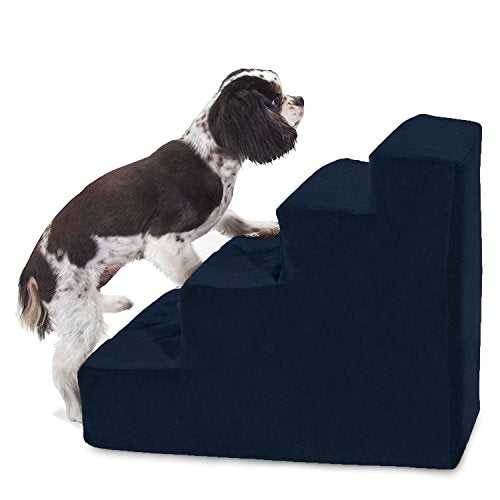 Chocolate Brown Suede Portable Dog Stairs X145