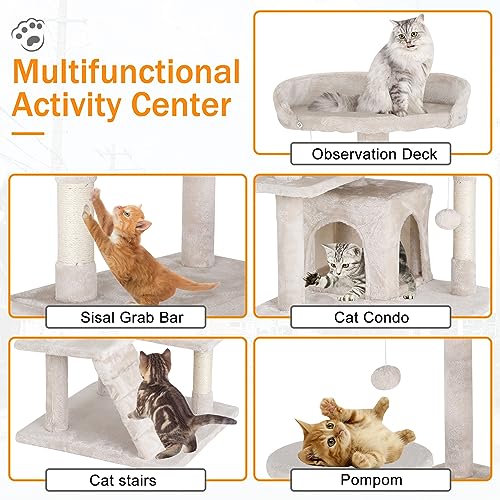 Dark Gray 70 Inches Cat Tree with Litter Box Enclosure G977
