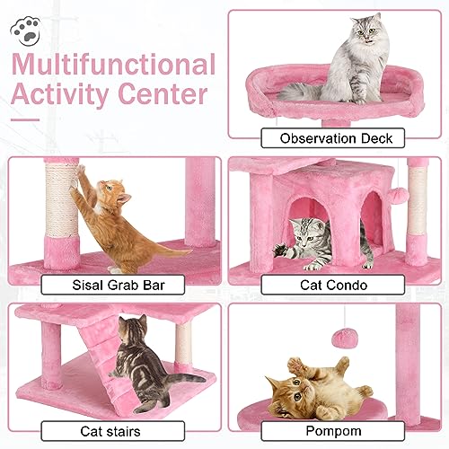Dark Gray 70 Inches Cat Tree with Litter Box Enclosure G977