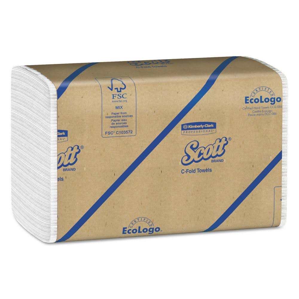 White C-Fold Paper Towels W8221