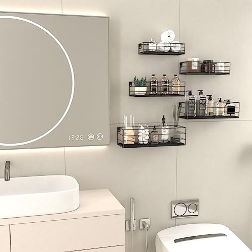 Black Floating Shelves Set of 5 W21088