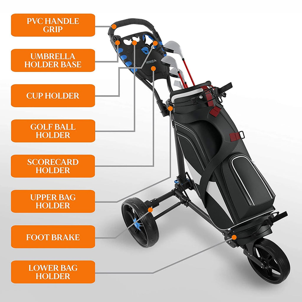 3 Wheel Folding Golf Bag Push Cart L590253