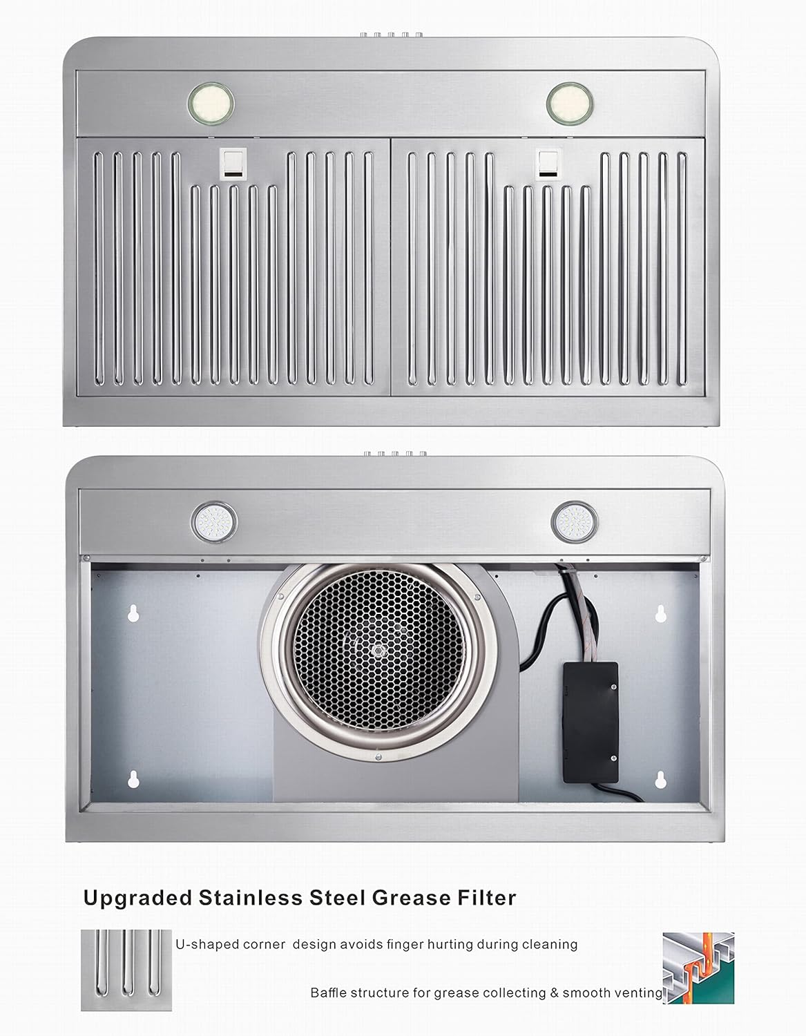 30 Inch Under Cabinet Range Hood Stainless Steel 400 CFM D61767