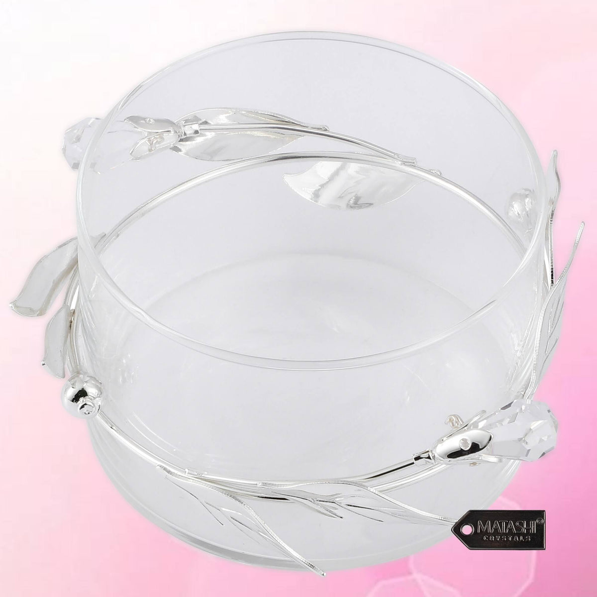 Silver Plated Sugar Bowl Glass Bowl with Spoon H883544