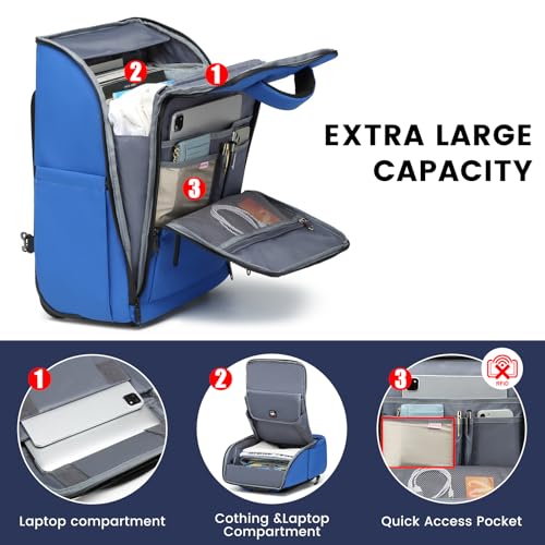 Black Rolling Backpack with Wheels and Laptop Compartment M861666