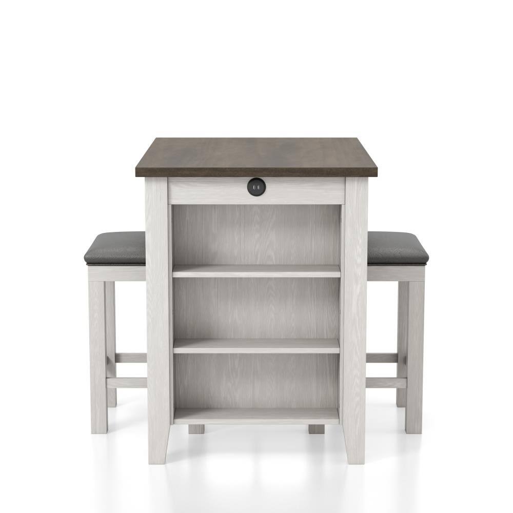 White Espresso Dining Room Set with Rectangular Table V13063