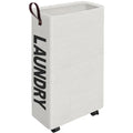 Grey Rolling Slim Laundry Basket on Wheels Z592