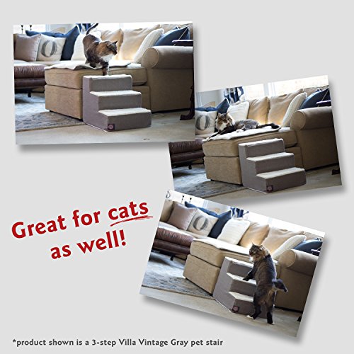 Chocolate Brown Suede Portable Dog Stairs X145