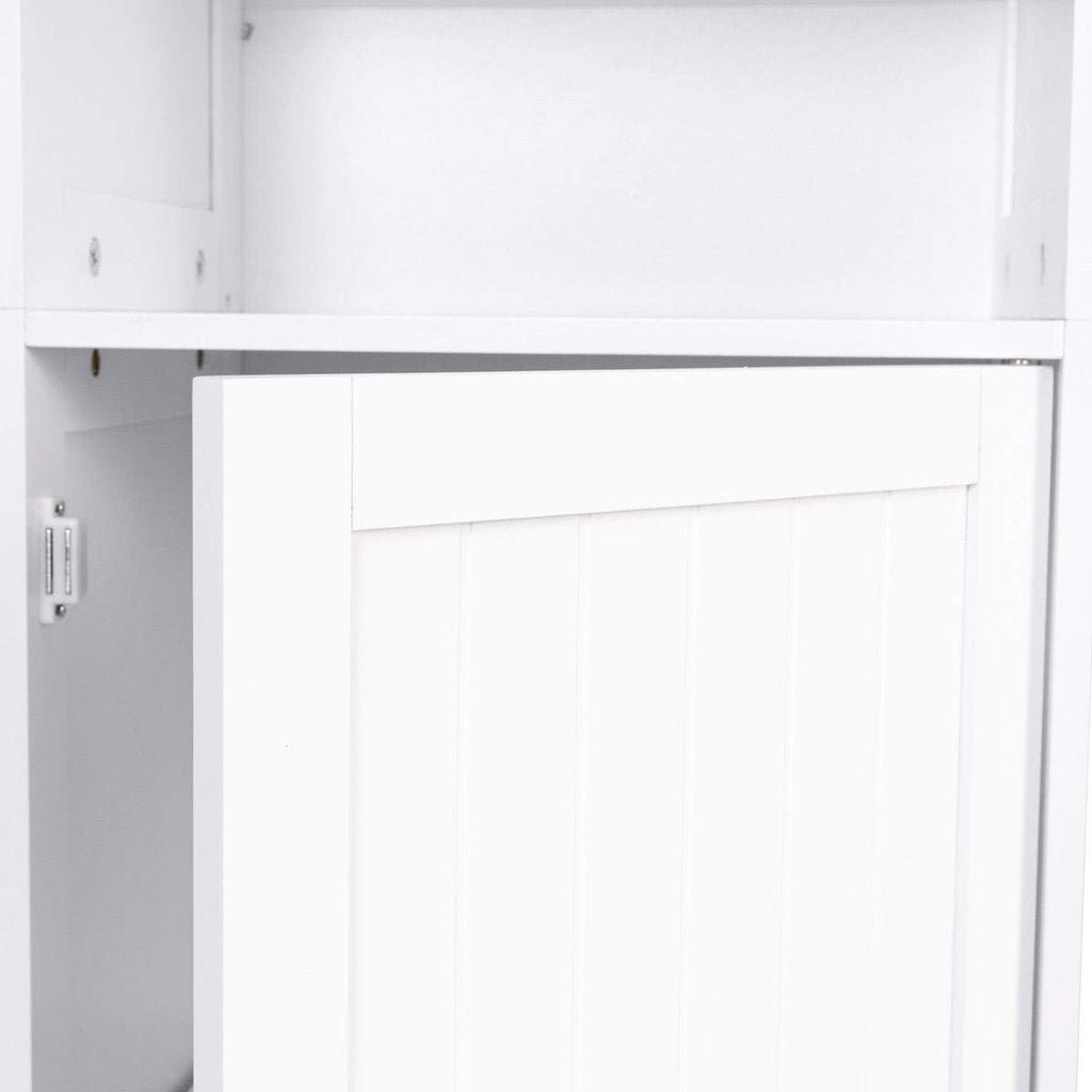 White Wooden Cabinet with Door and 5 Adjustable Shelves S6910