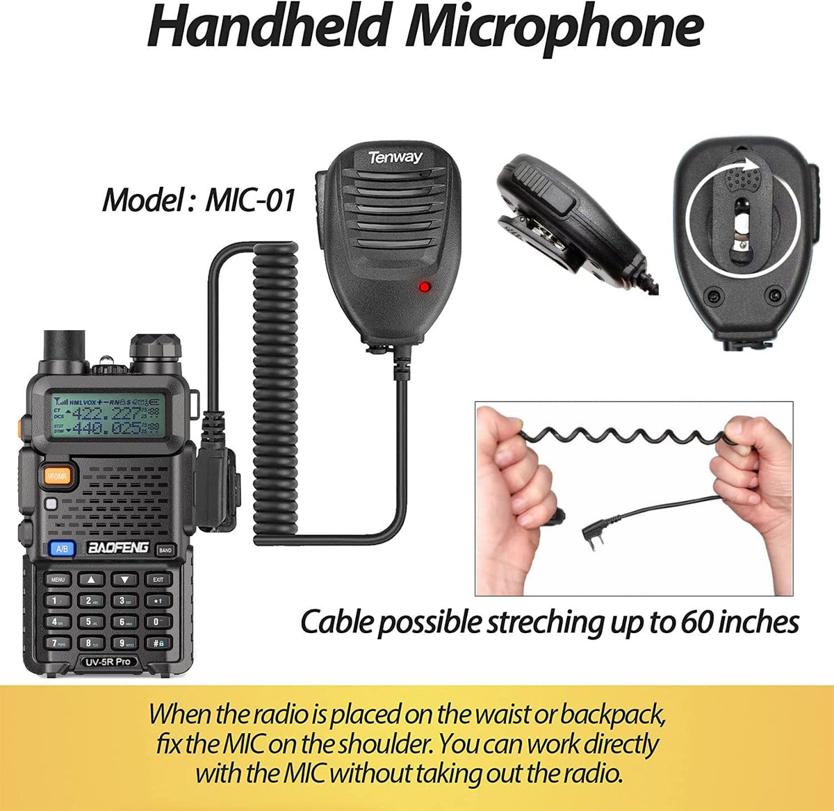 8W Ham Radio with Battery and Antenna U3055