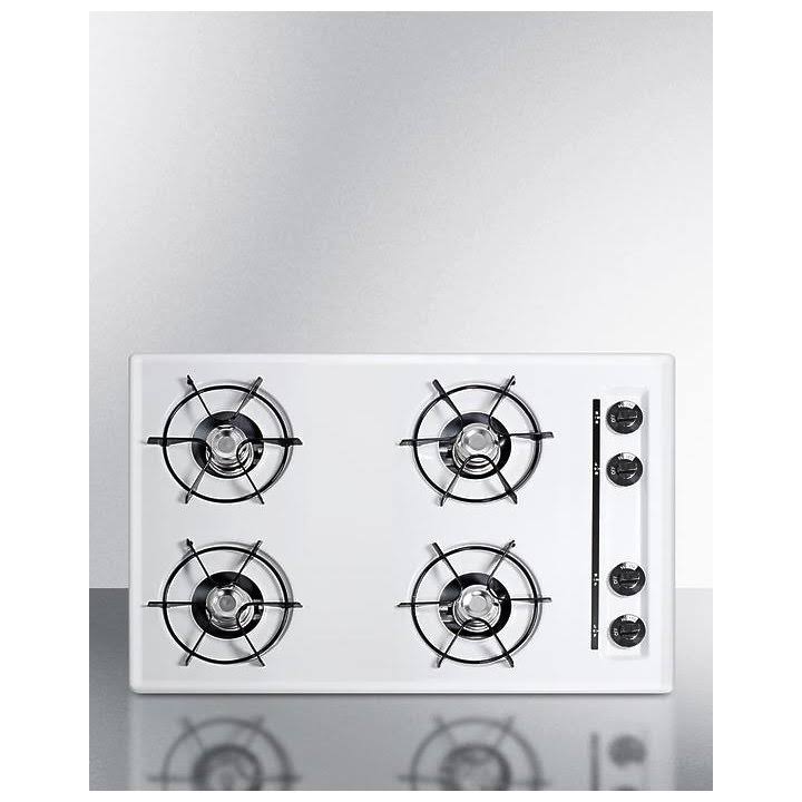 White Gas Cooktop with Four Burners Q8533