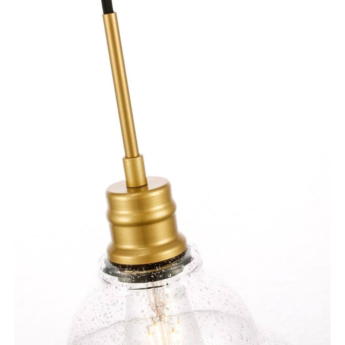 1-Light Clear Seeded Glass Brass R634