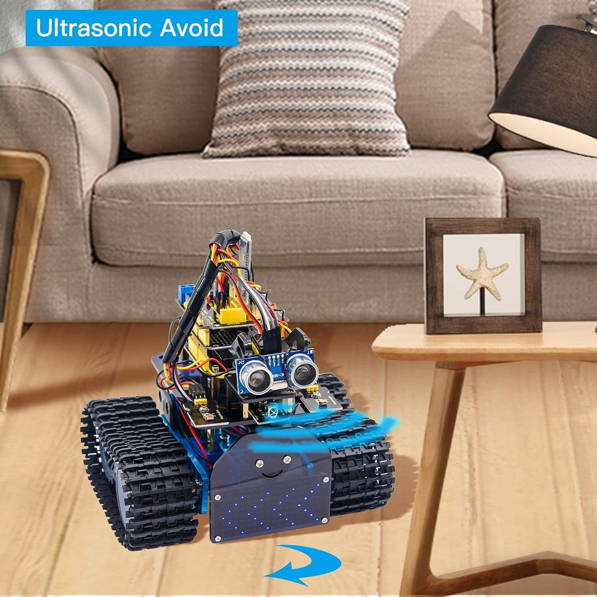Mini Tank Robot Smart Car Kit with LED Panel I1965