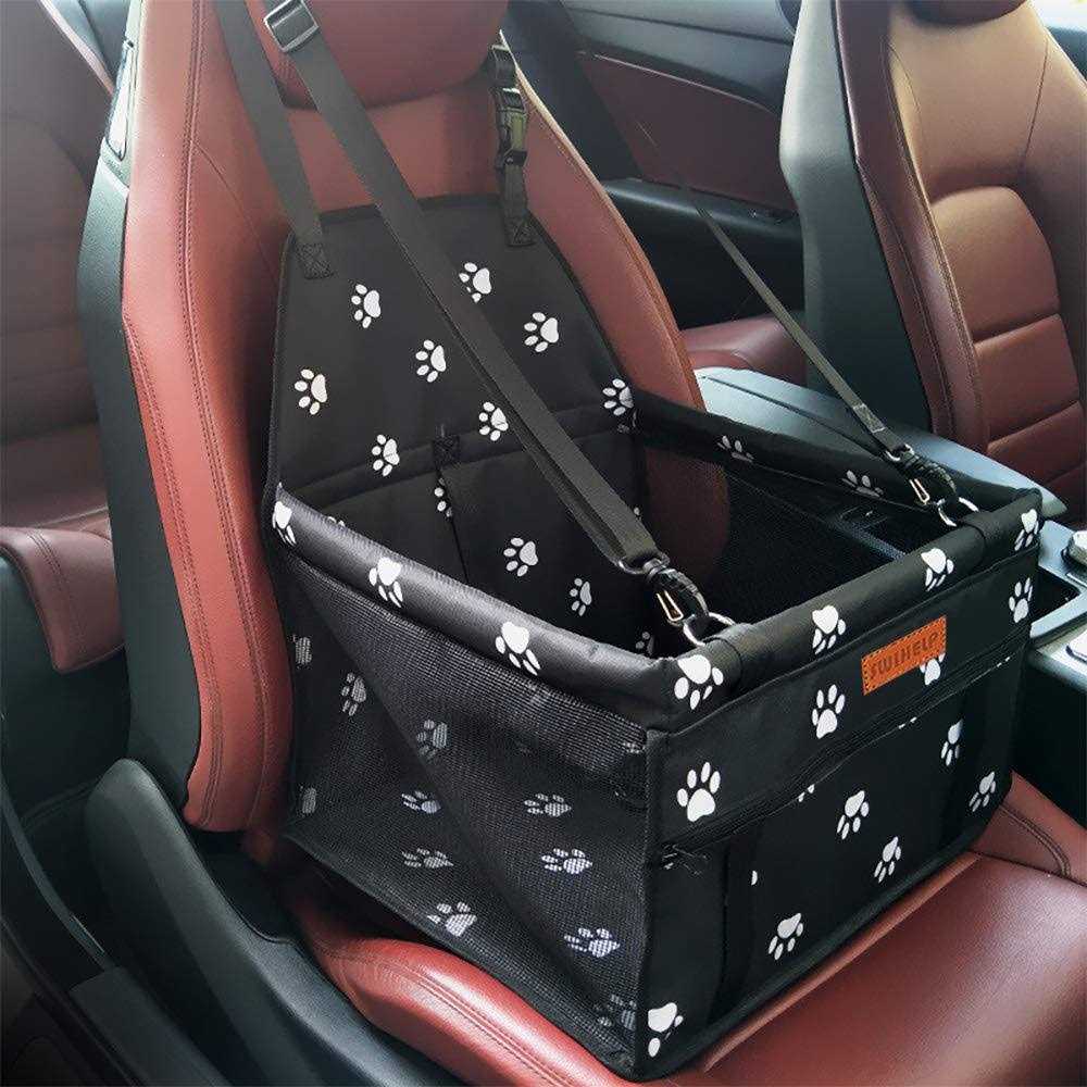 Dog Car Seat with Clip-On Safety Leash and PVC Support Pipe A1302