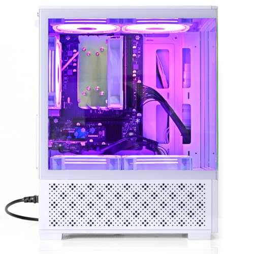 White Desktop PC AMD Ryzen 7-5700G 8 core 3.9GHz 16G DDR4 RAM 512GB NVME SSD Tower Computer with Power Supply 400W J603