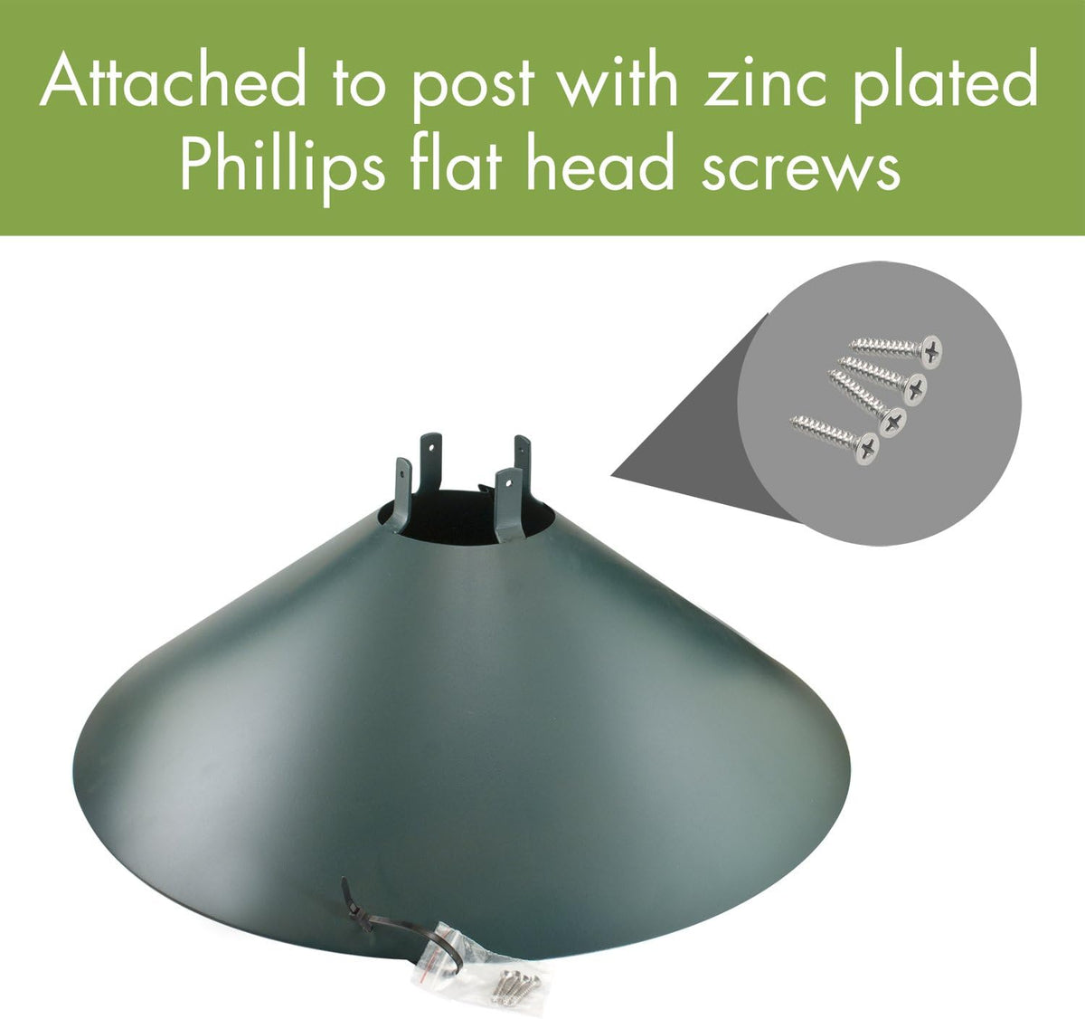Green Metal Wrap Around Bird Feeder Squirrel Baffle Guard H5432