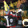5.4FT Halloween Inflatable Skeleton Playing Piano with LED Lights and Bluetooth Speaker E571967