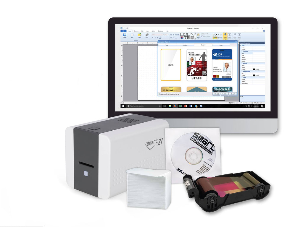 Starter ID Printer Kit - Plastic Card Printer - Color - Dye Sublimation E291182