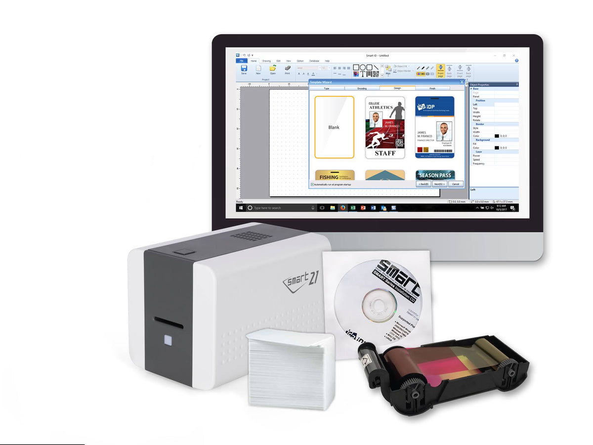 Starter ID Printer Kit - Plastic Card Printer - Color - Dye Sublimation E291182