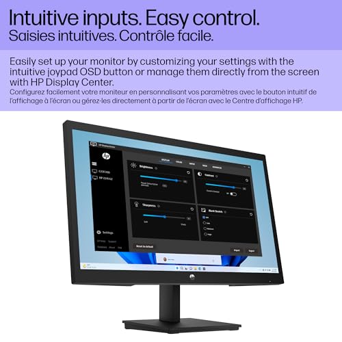 22 Inch Full HD 1080p Desktop Monitor 75Hz 5ms Anti-Glare Low Blue Light HDMI VGA Black Y262957