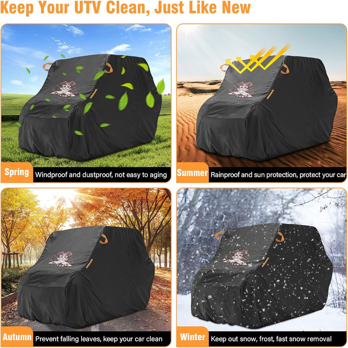 126 inch Waterproof Heavy Duty 420D Oxford Cloth UTV Cover D14933