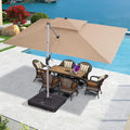 9' X 11' Navy Blue Rectangle Cantilever Patio Umbrella B3262