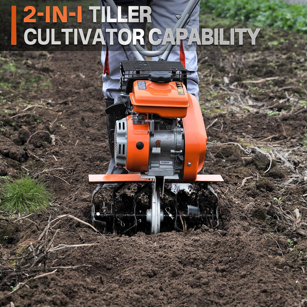 17-Inch Gas Tiller, 79 cc 4-Cycle Gas Engine, Forged Steel Tines D585325