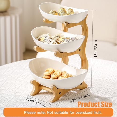 3 Tier White Ceramic Fruit Basket X5886