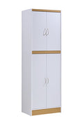 4 Door Kitchen Pantry with Four Shelves, Chocolate E848