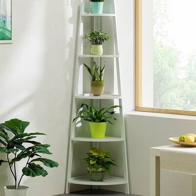 Solid Wood Corner Bookcase E772175