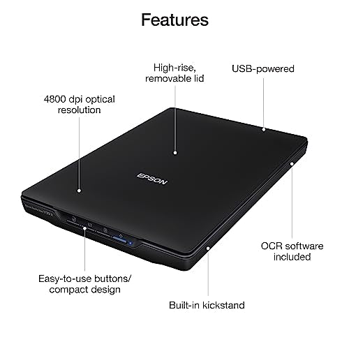Black Flatbed Scanner 4800 dpi Optical Resolution U25695